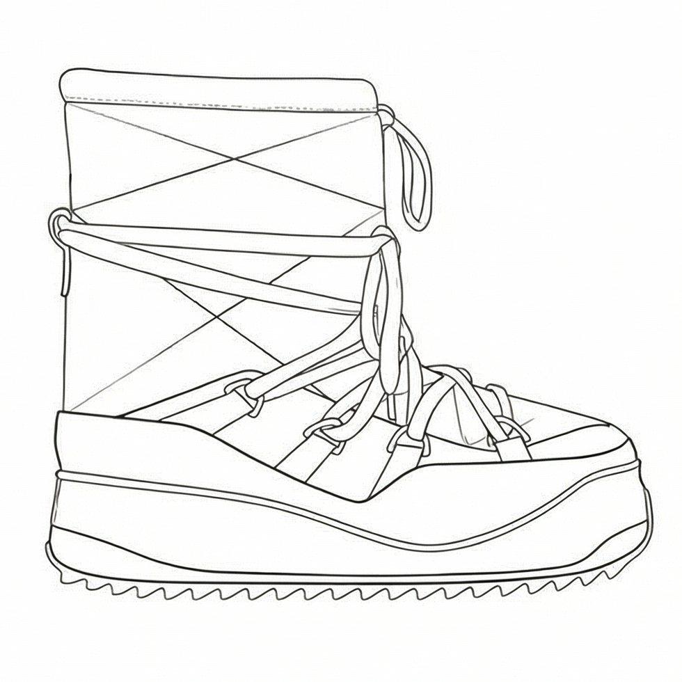 Skea Glacier Boot Technical Drawing