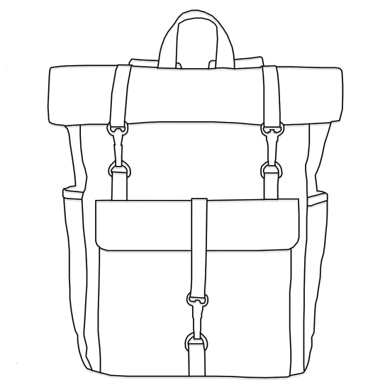 Backpack line drawing