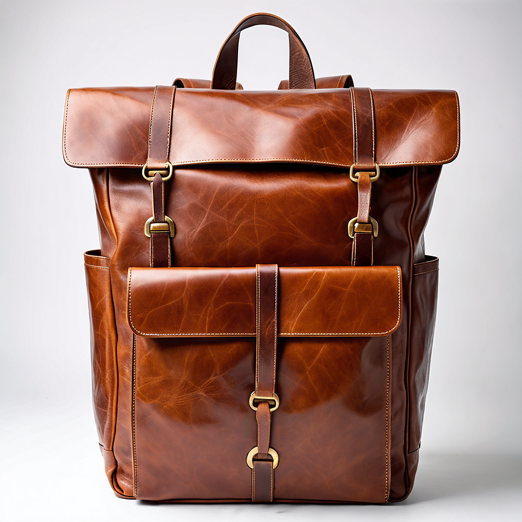 AI generated leather backpack