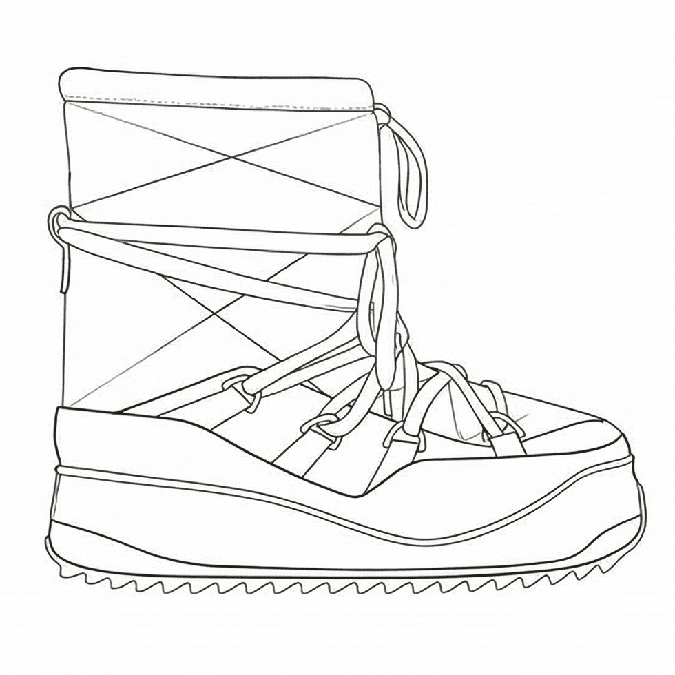 Skea Glacier Boot Technical Drawing