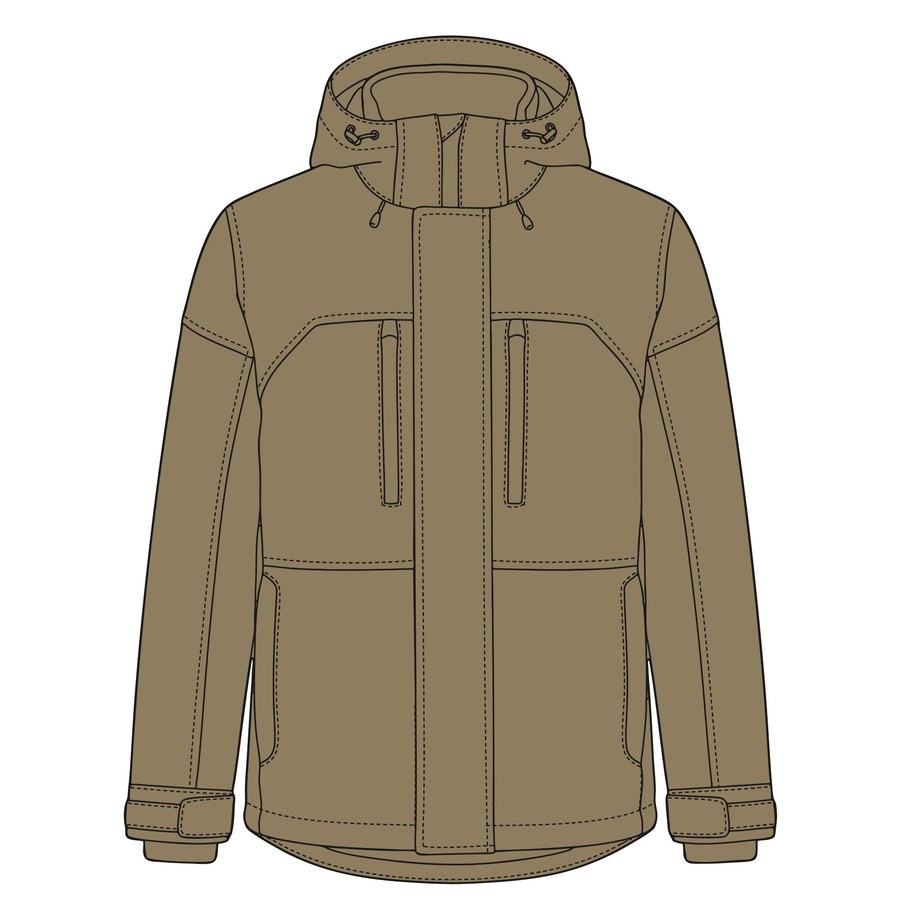 The jacket recolored all over in tan