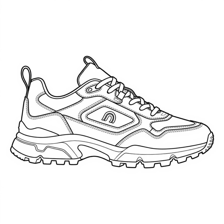Traced SVG of a chunky trainer